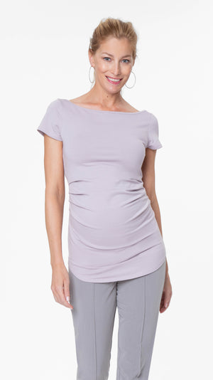 Stowaway Collection Ballet Maternity Tunic in Lavender Front View