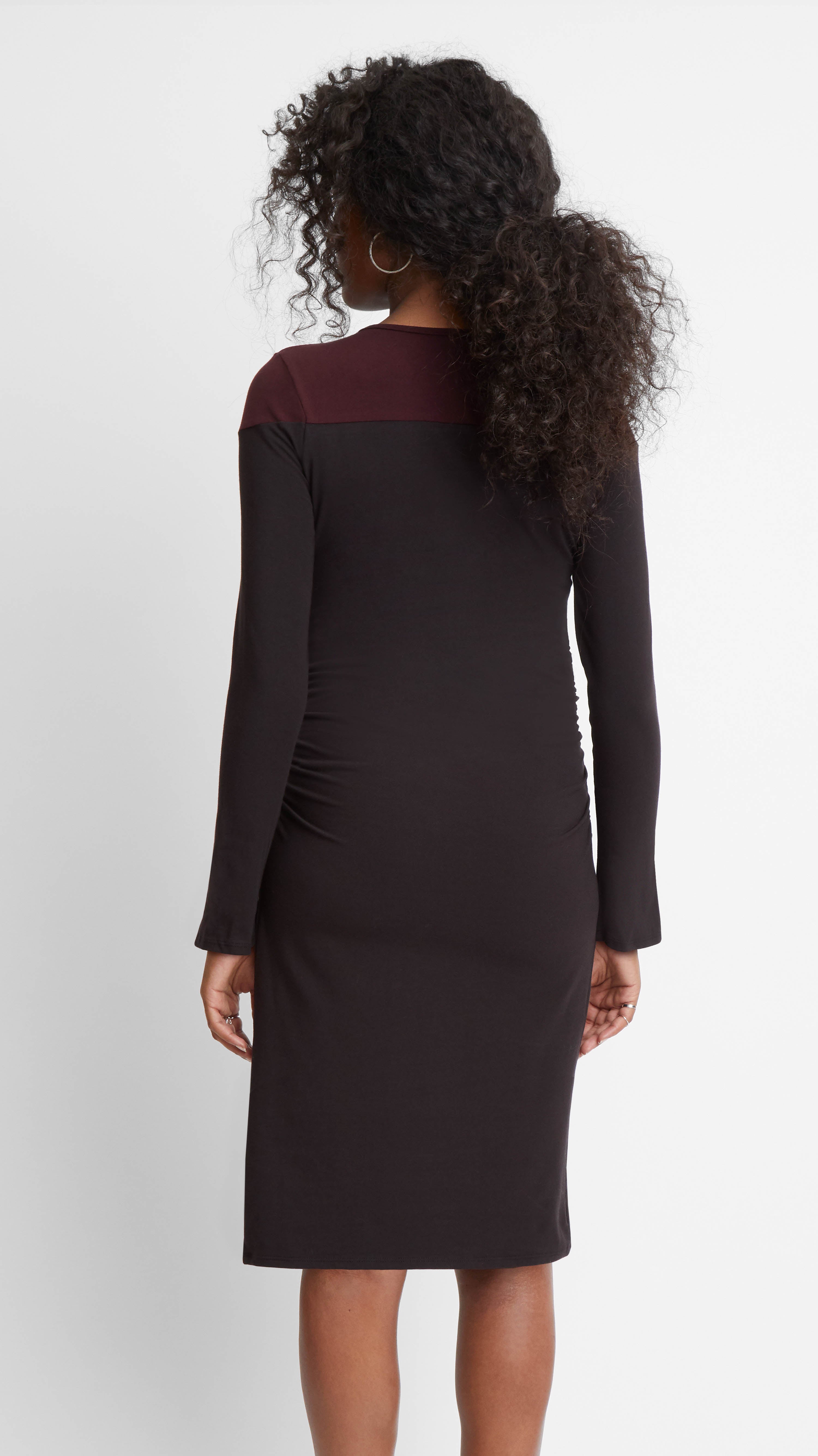 Colorblock Slit Sleeve Maternity Dress Stowaway Collection Colorblock Slit Sleeve Maternity Dress Stowaway Collection