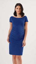 Stowaway Collection Ballet Maternity Dress in Sapphire Front View