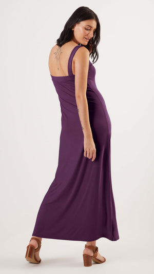 Stowaway Collection Maternity Cara Maternity Dress in Purple - back view