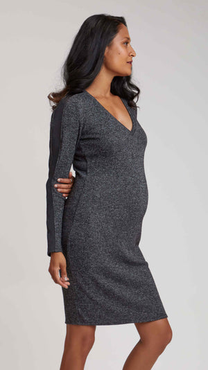 Charcoal Sweater Maternity Dress