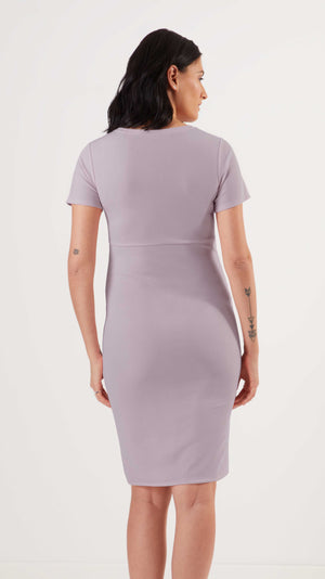 Stowaway Collection Becca Maternity Dress in Lavender Back View
