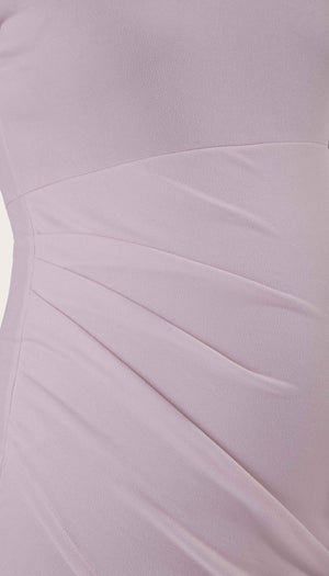Stowaway Collection Becca Maternity Dress in Lavender Side Detail View