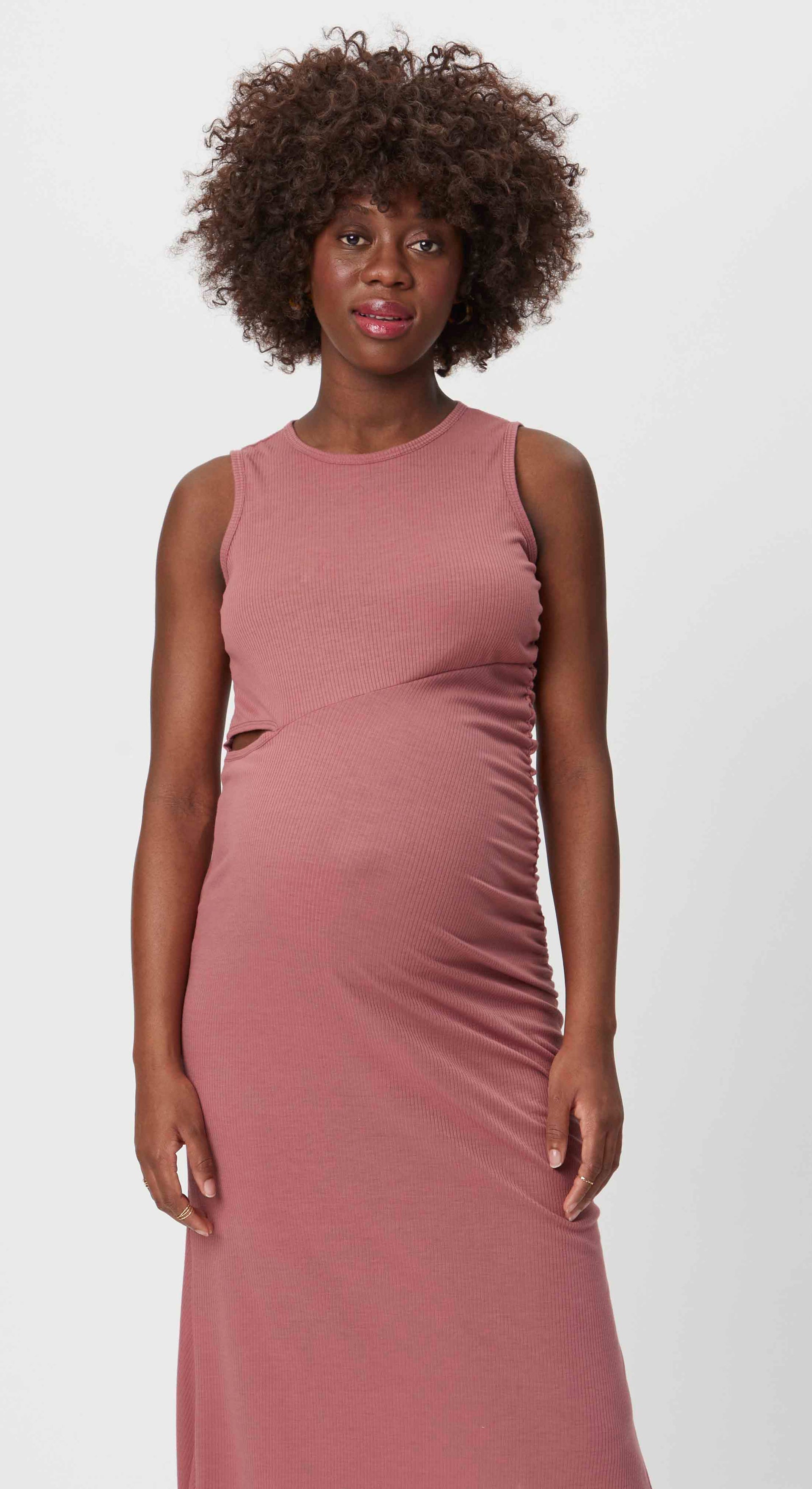 Maxi Maternity Dress with Cut Out – Stowaway Collection