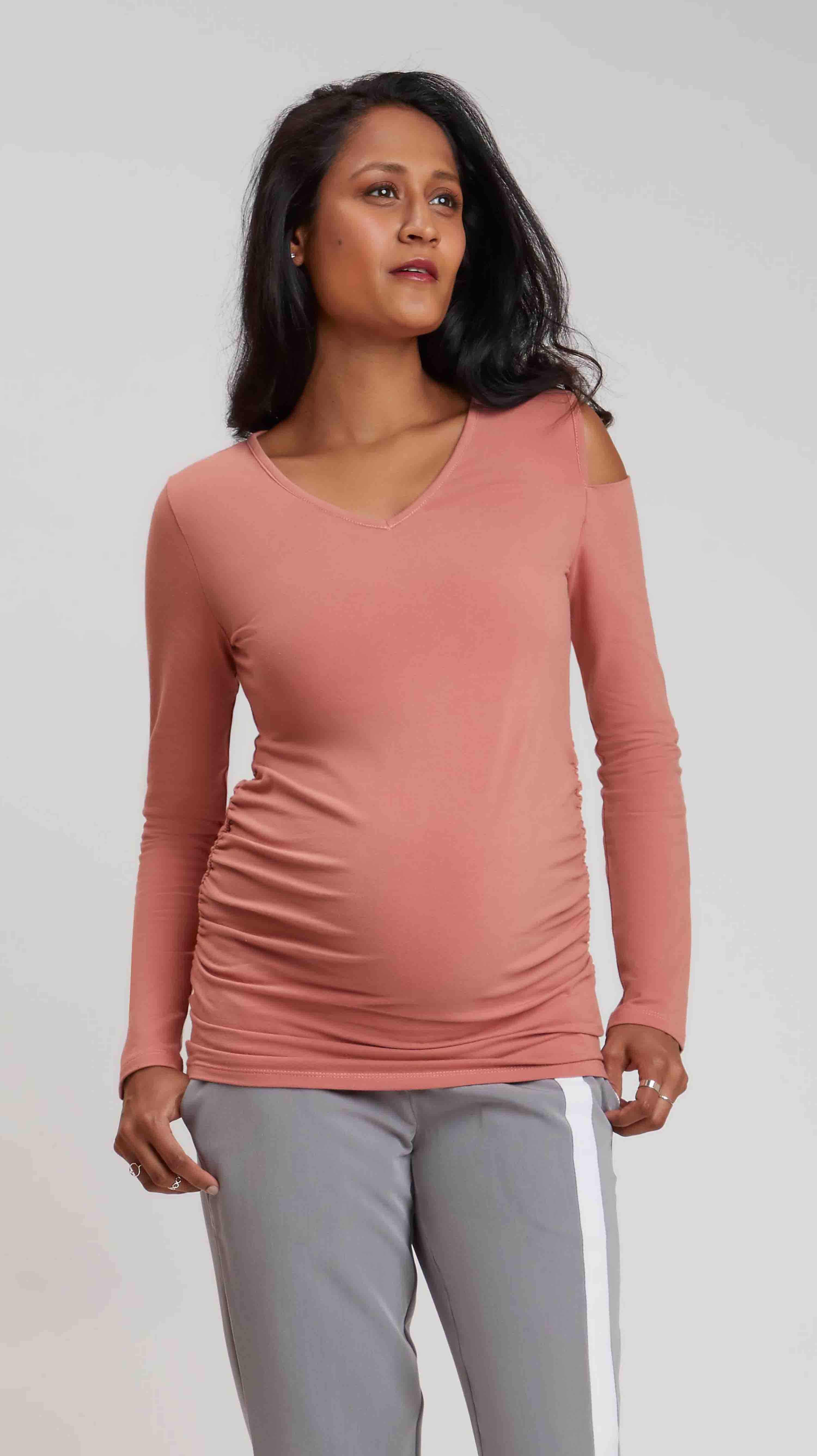 Cold Shoulder Maternity Top