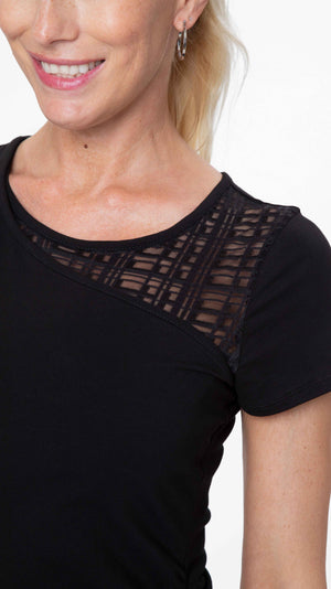 Stowaway Collection City Maternity & Nursing Top Shoulder Fabric Detail Close Up