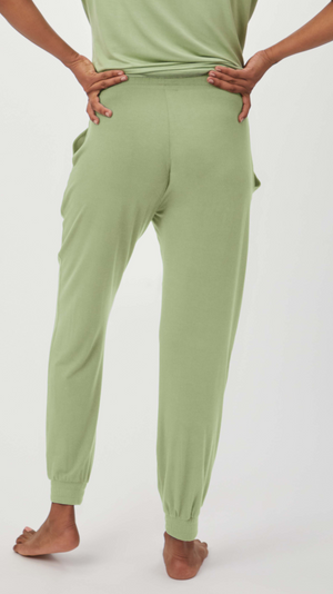 Stowaway Collection Maternity Loungewear Jogger in Pistachio - Back View