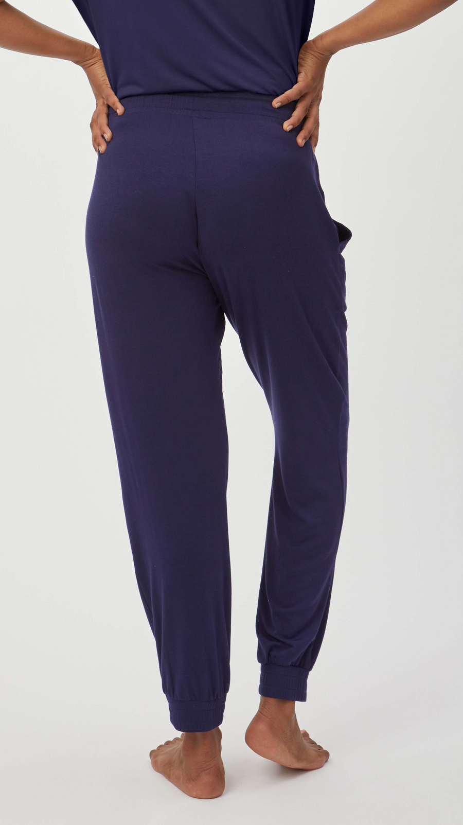 Stowaway Collection Maternity Loungewear Jogger in Navy - Front View
