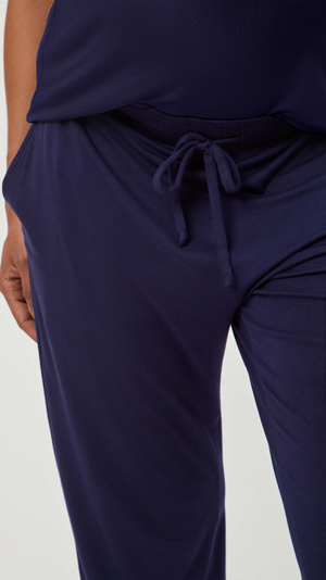 Stowaway Collection Maternity Loungewear Jogger in Navy - Front close up