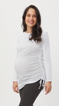 Asymmetrical Maternity Tie Top - Long Sleeve