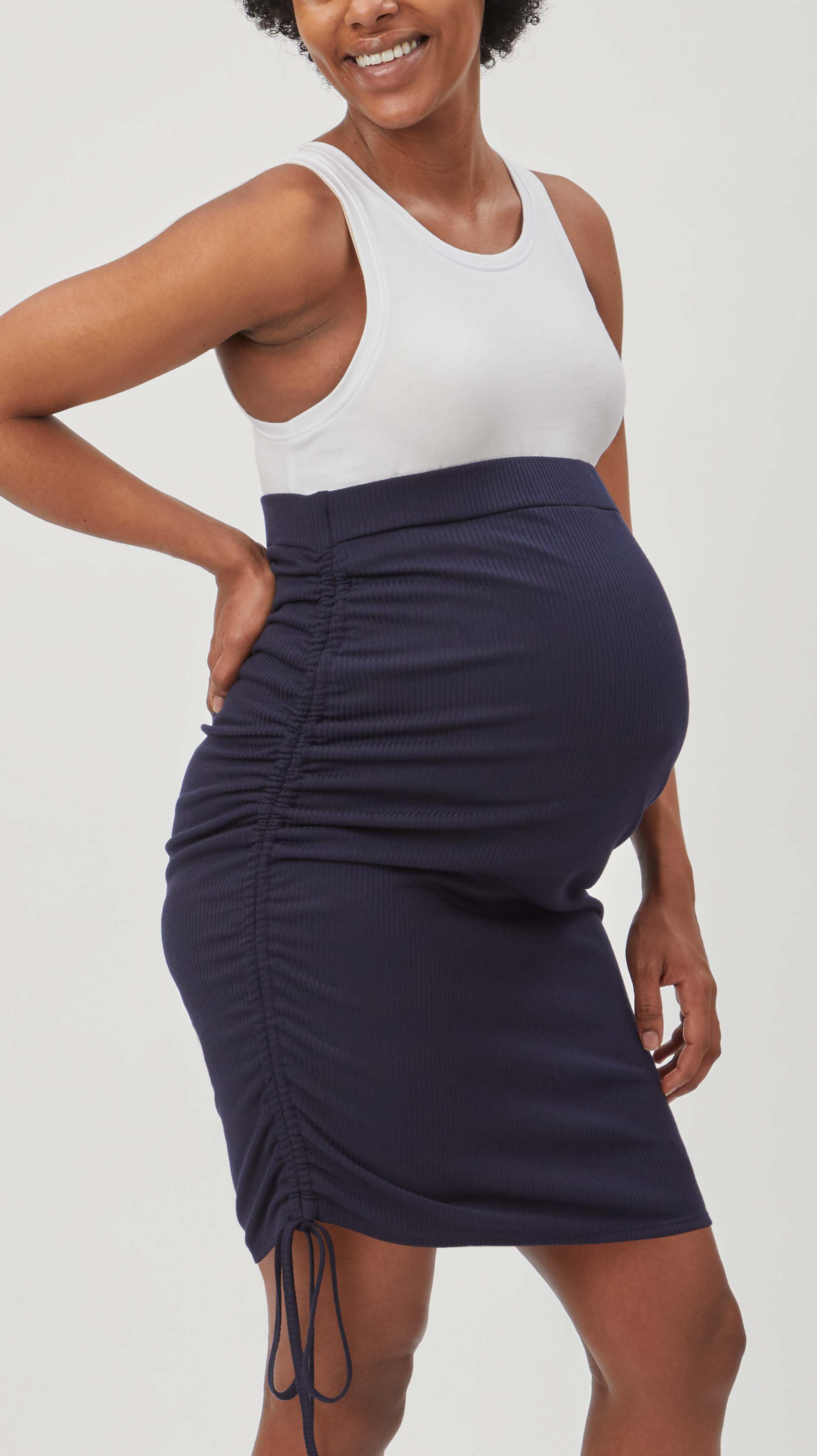 Over Under Rib Maternity Skirt