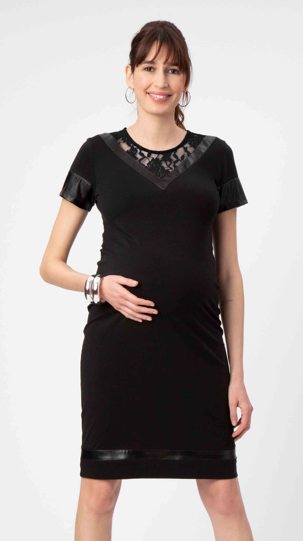 Leather & Lace Maternity Dress