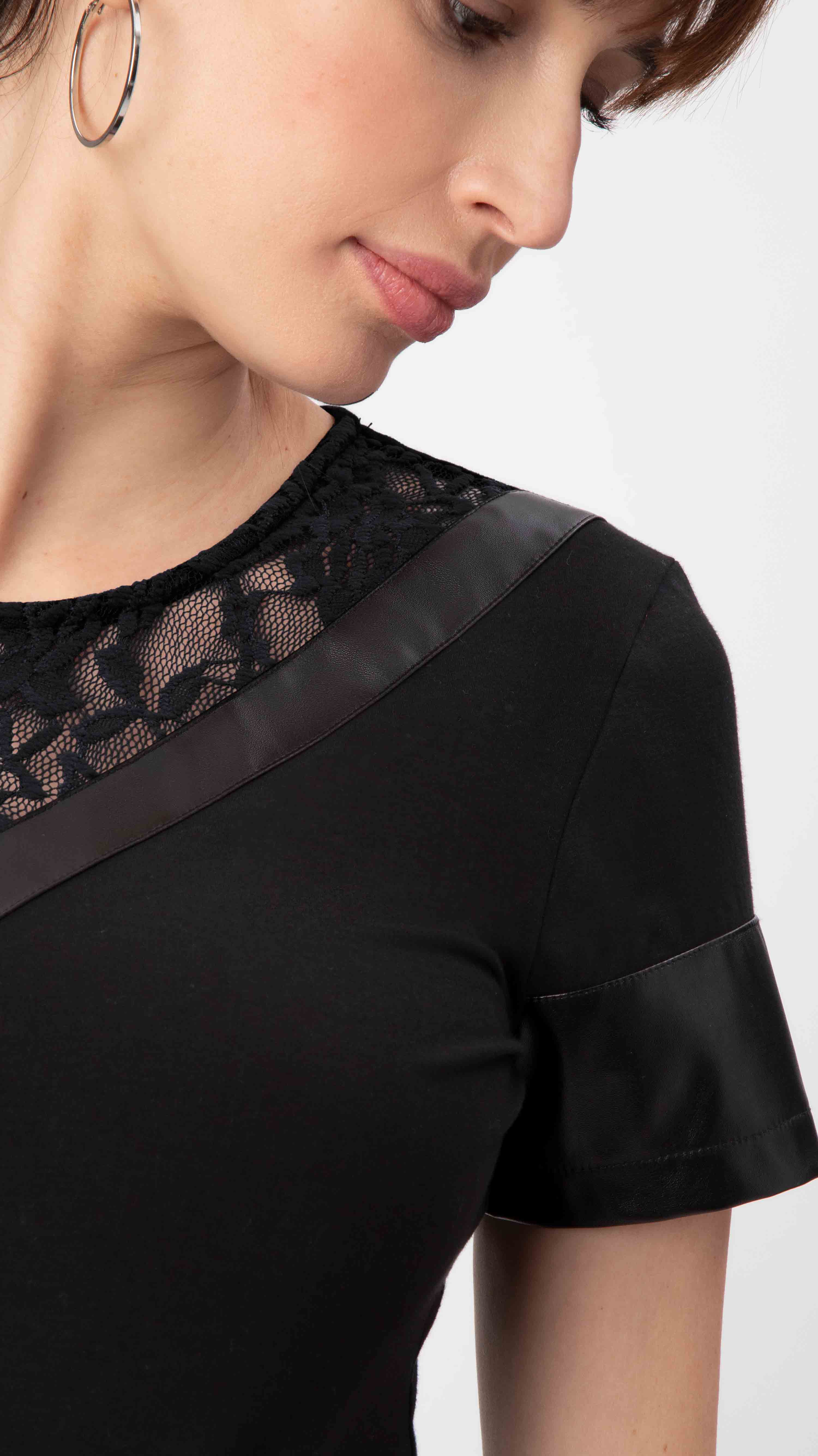 Leather & Lace Maternity Dress