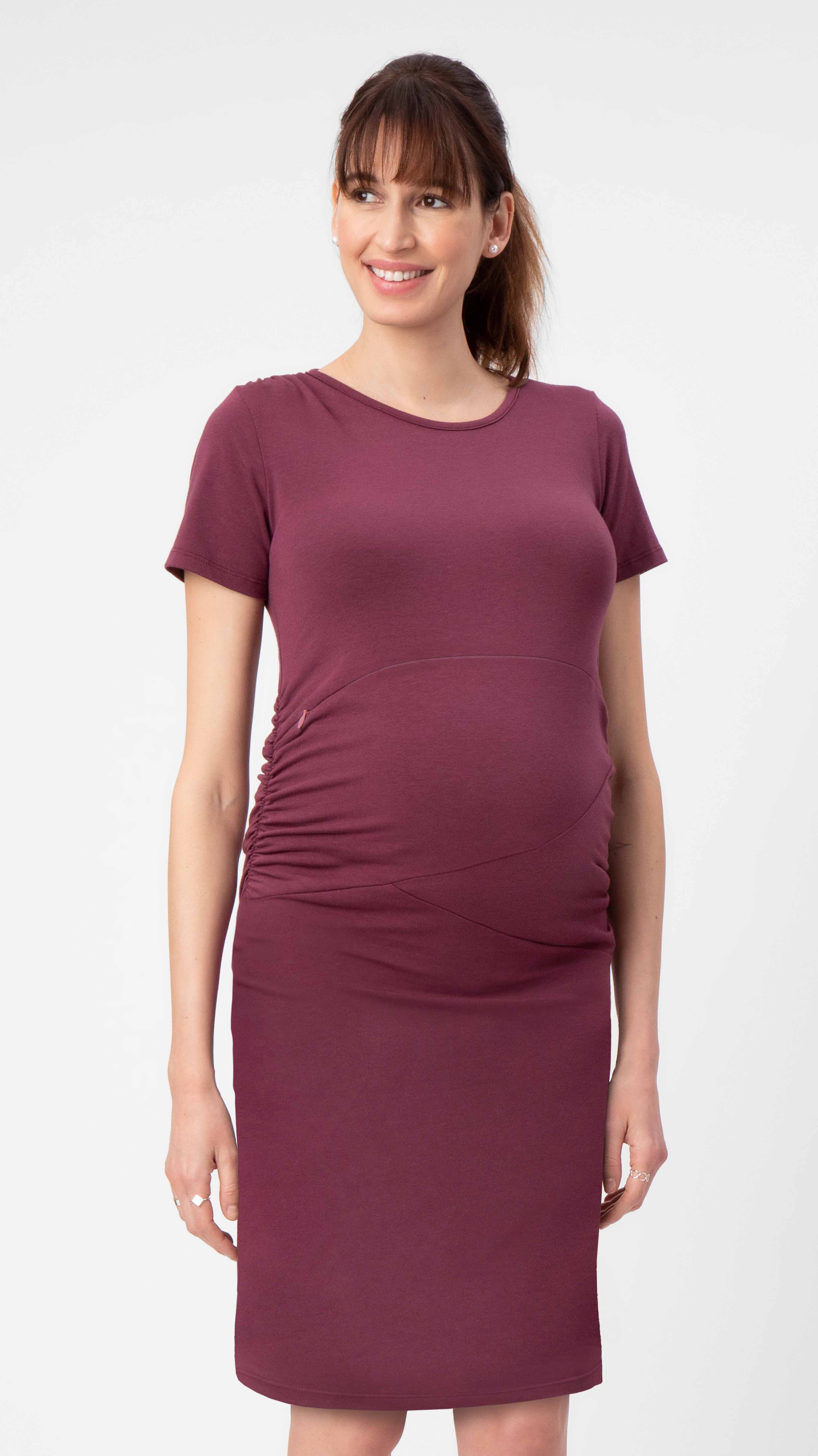 Stowaway Collection Gramercy Maternity Nursing Dress - Wine Stowaway Collection Gramercy Maternity Nursing Dress - Wine