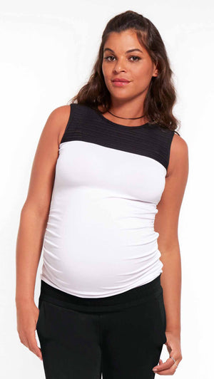 Black & White Contrast Maternity Top